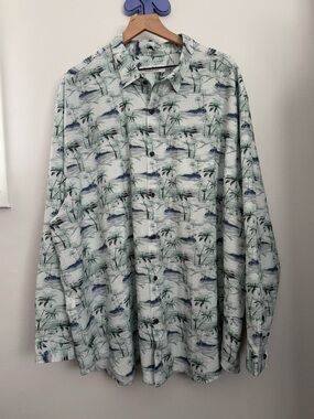 Tommy Bahama 2XL Oceanic Oasis Sport Shirt Lapland Long Sleeve Palm Resort